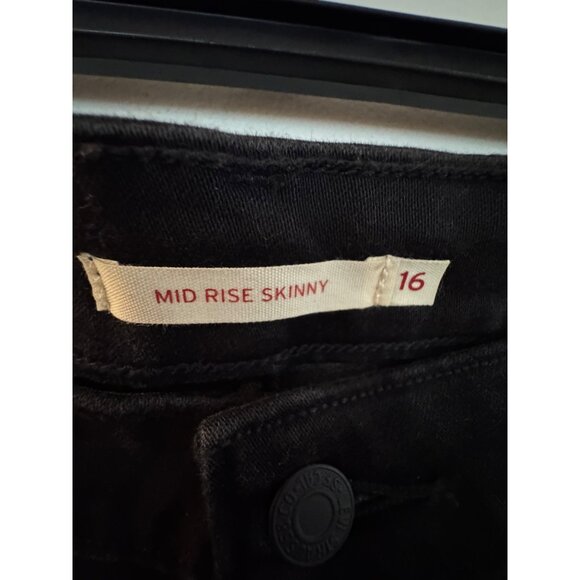 Levis Mid Rise Skinny Jeans Womens Size 16 Black Soft Feel Comfortable Fit - Picture 5 of 7